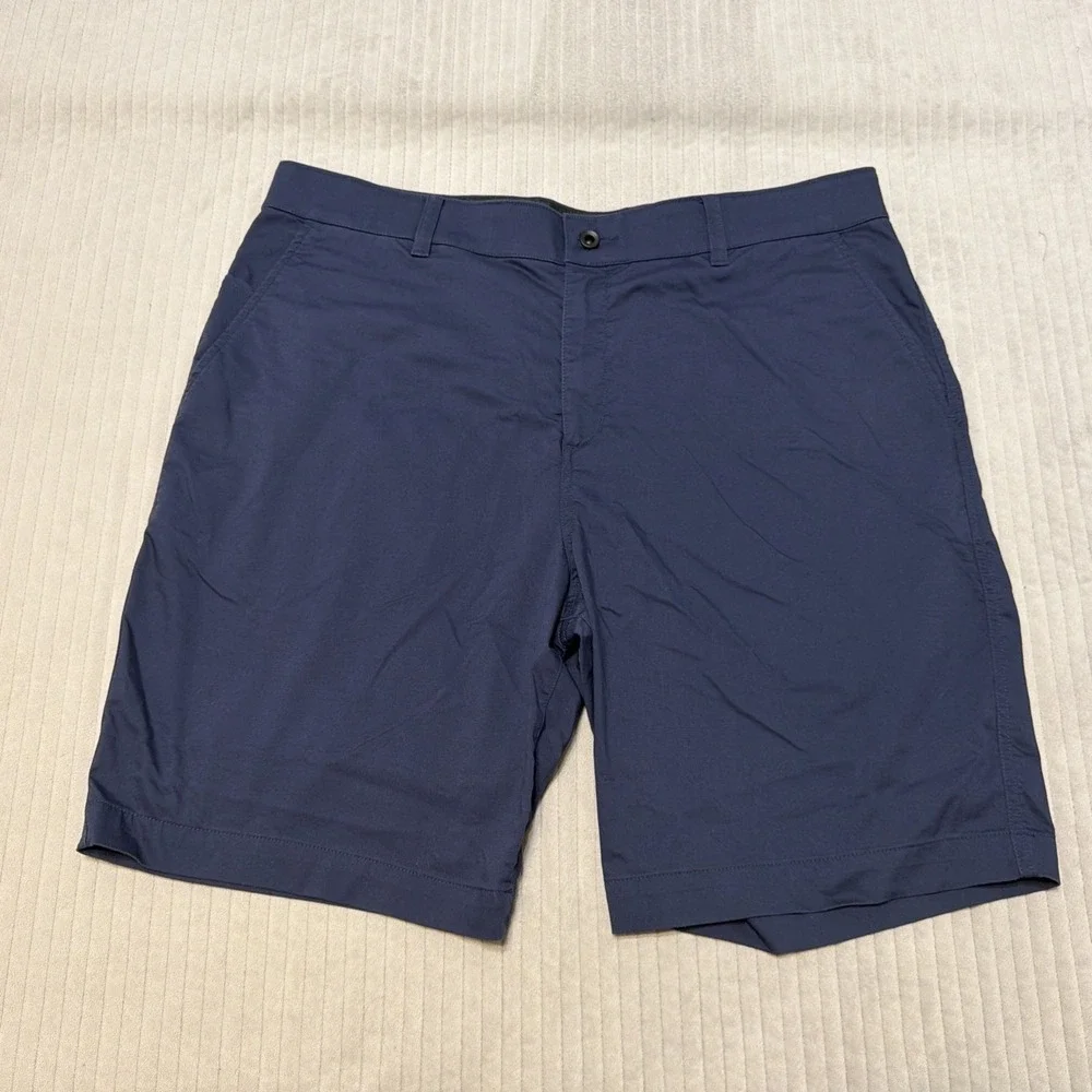 Nike Dri-FIT Chino Shorts Mens 38 Navy Blue Stretch Golf Casual DA4139-451